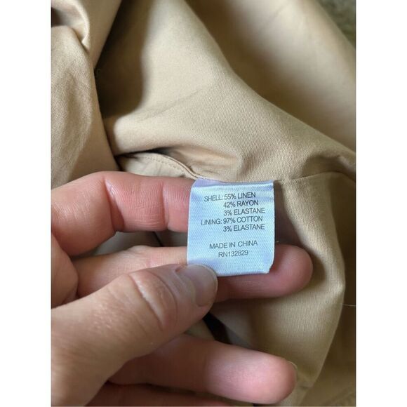 Lovers + Friends Revolve CURTIS MINI DRESS size M Strapless Mini Tan Linen Blend - Picture 13 of 13